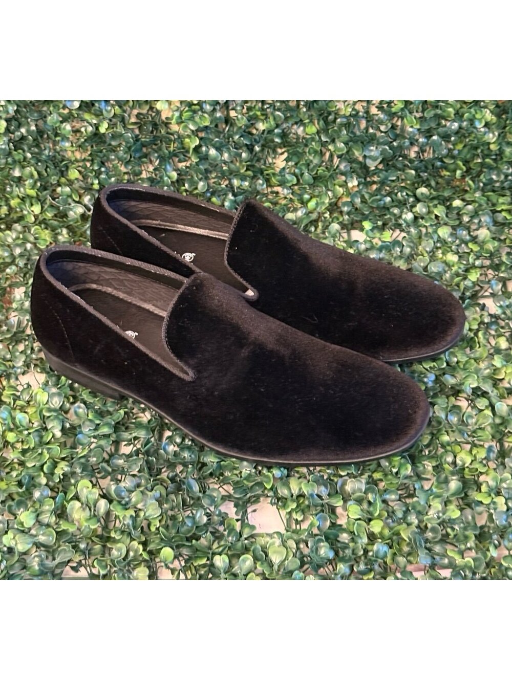 Mens Shoes Abound Ken Smoking Slipper Loafer Black Velvet Sz 10.5M